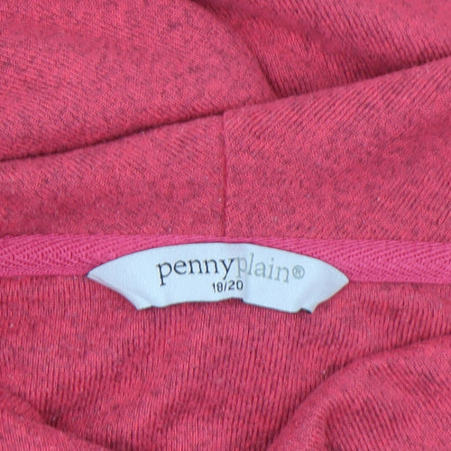 Penny Plain Women's Pink Cowl Neck 3/4 Sleeve Pullover Jumper Size 18/20