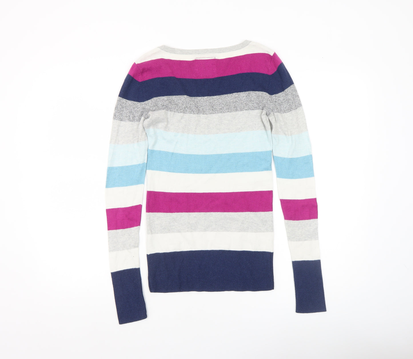 American Eagle Outfitters Women’s Multicoloured Striped V-Neck Pullover Jumper XS
