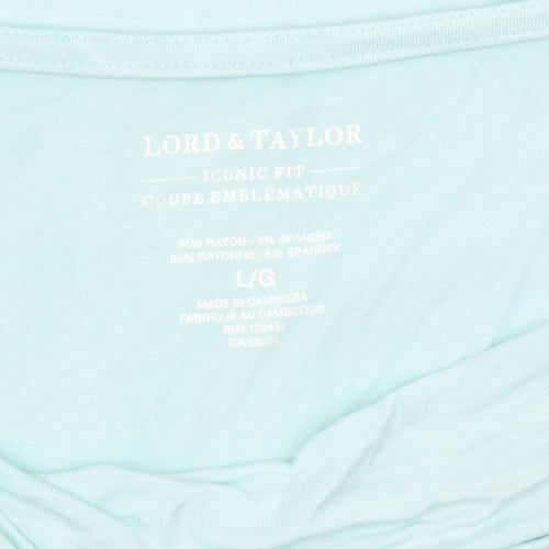 Lord & Taylor Women’s Blue Long Sleeve Basic Jersey Top Size L