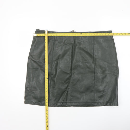 Dorothy Perkins Women’s Green Faux Leather Pencil Skirt UK 18