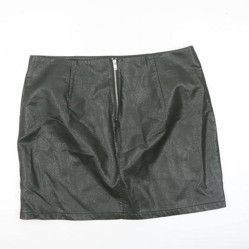 Dorothy Perkins Women’s Green Faux Leather Pencil Skirt UK 18