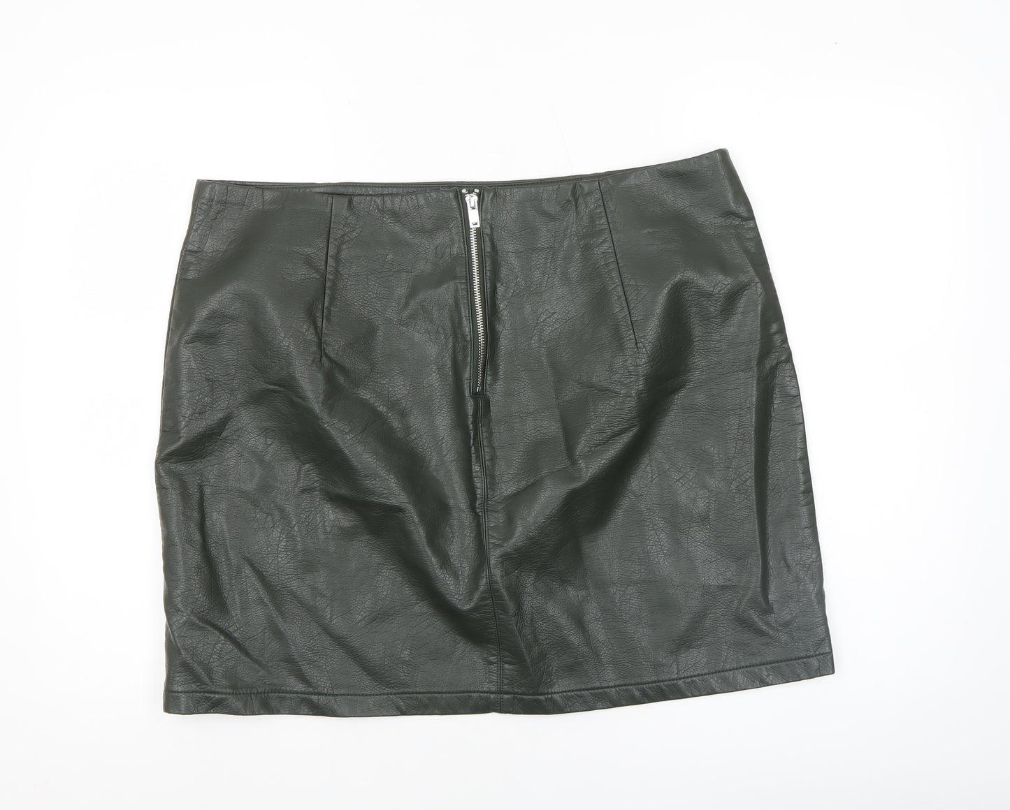Dorothy Perkins Women’s Green Faux Leather Pencil Skirt UK 18