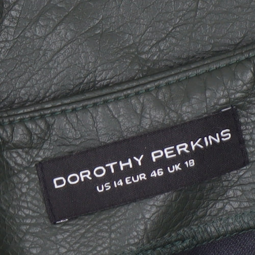 Dorothy Perkins Women’s Green Faux Leather Pencil Skirt UK 18