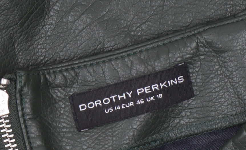 Dorothy Perkins Women’s Green Faux Leather Pencil Skirt UK 18