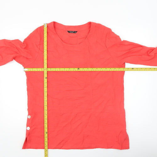 TIGI Women’s Pink 3/4 Sleeve Tunic Blouse Size 14 Rayon Blend