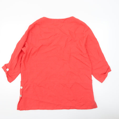 TIGI Women’s Pink 3/4 Sleeve Tunic Blouse Size 14 Rayon Blend