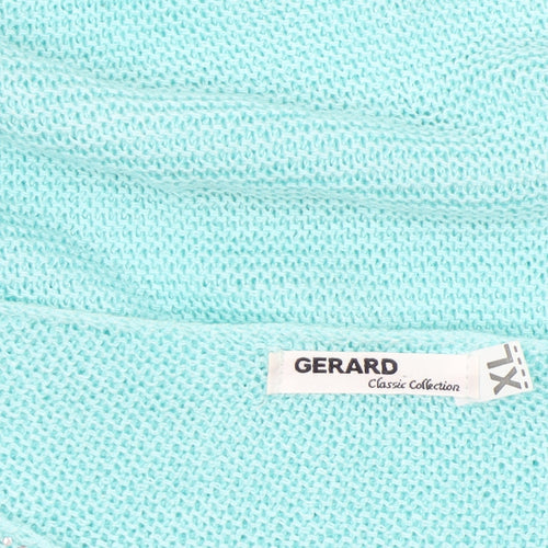 Gerard Women's Blue Beaded Knit Pullover Jumper XL