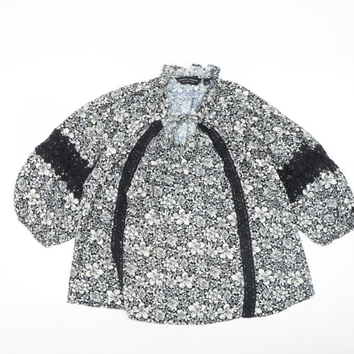 Dorothy Perkins Women's Floral Black Tunic Blouse UK12
