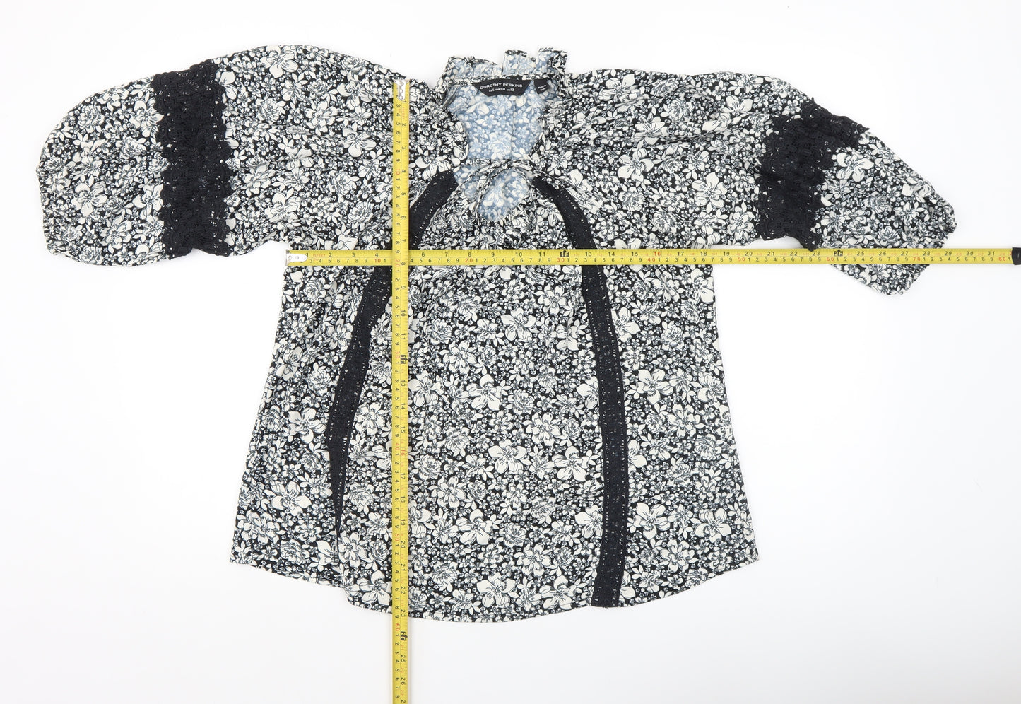 Dorothy Perkins Women's Floral Black Tunic Blouse UK12