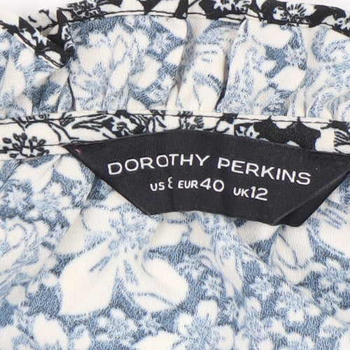 Dorothy Perkins Women's Floral Black Tunic Blouse UK12