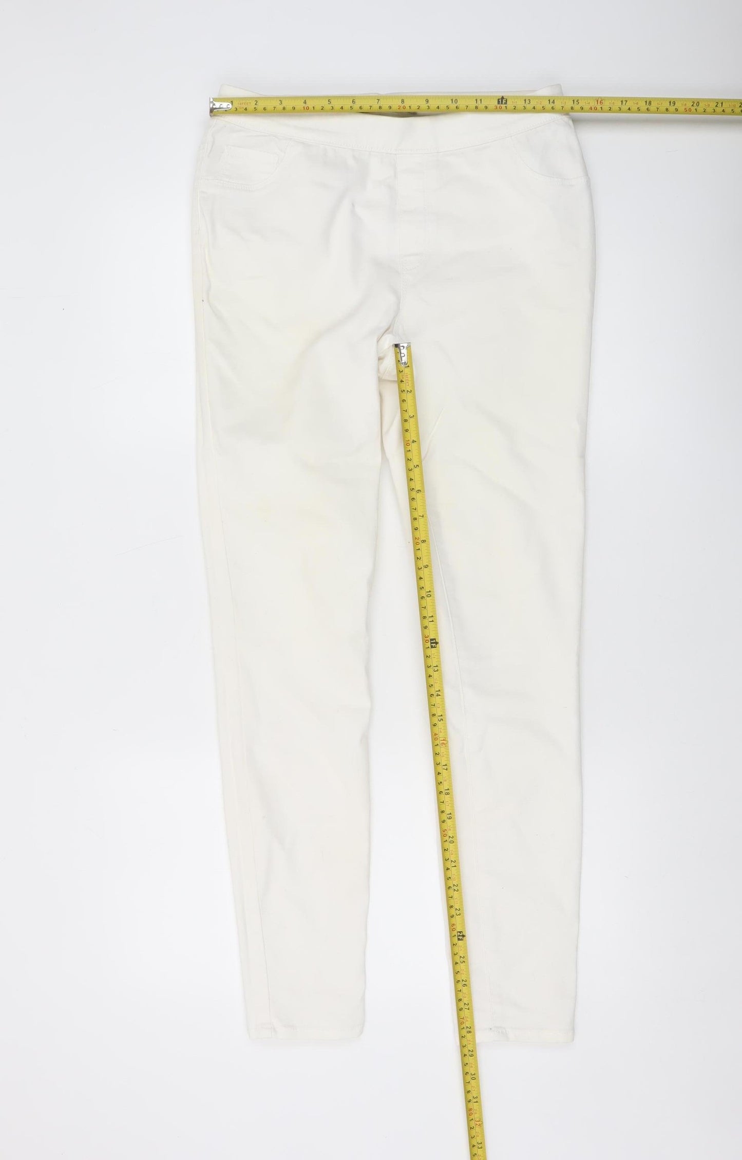 George Women’s Ivory Skinny Stretch Jeans Size 12