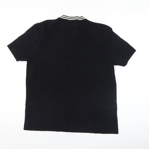 BHS Womens Black Short Sleeve V-Neck Bow Blouse Size 18