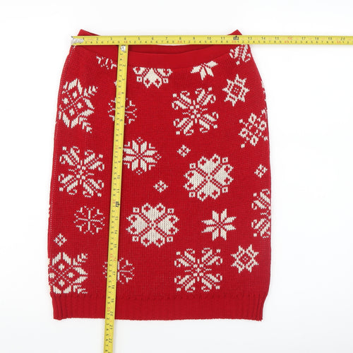 Jeffrey Rogers Womens Red Fair Isle Knit Pencil Skirt Size 10
