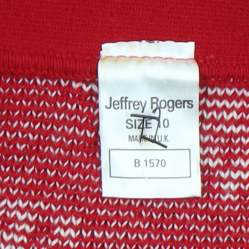 Jeffrey Rogers Womens Red Fair Isle Knit Pencil Skirt Size 10