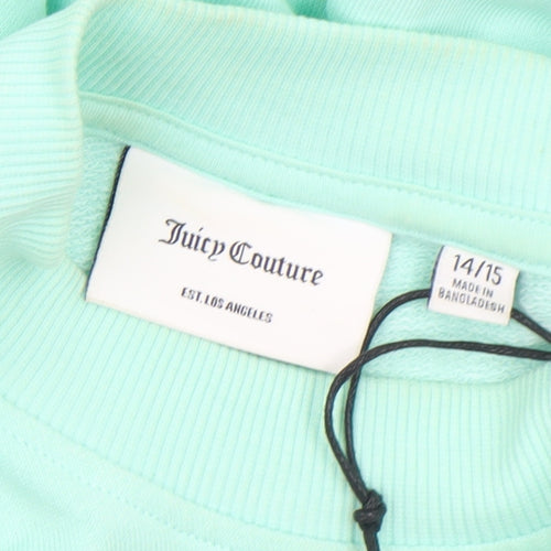 Juicy Couture Girls Green Pullover Sweatshirt Size 14-15 Years Crew Neck
