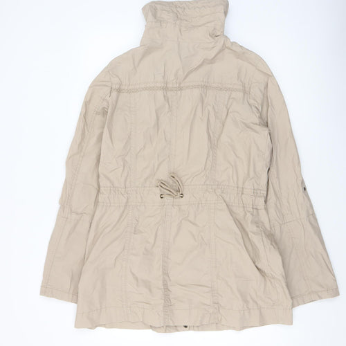 George Women Beige Cotton Anorak Jacket Size 12 Mid-Length