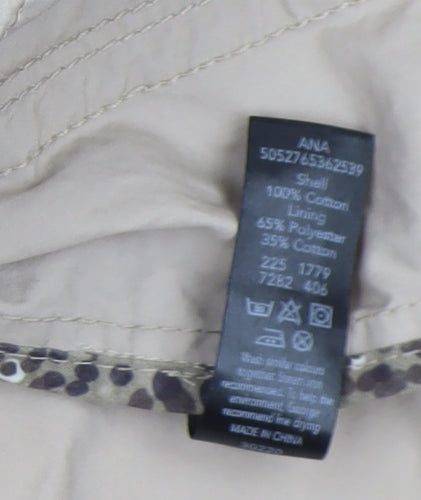 George Women Beige Cotton Anorak Jacket Size 12 Mid-Length