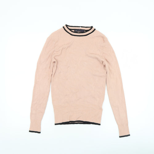 Marks and Spencer Women's Beige Crew Neck Long Sleeve Jumper Size 10