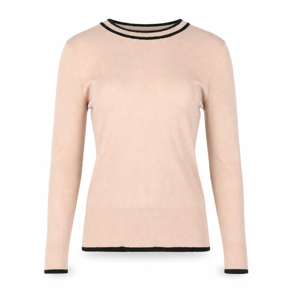 Marks and Spencer Women's Beige Crew Neck Long Sleeve Jumper Size 10