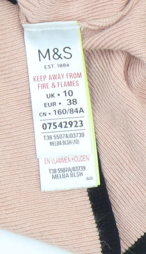 Marks and Spencer Women's Beige Crew Neck Long Sleeve Jumper Size 10