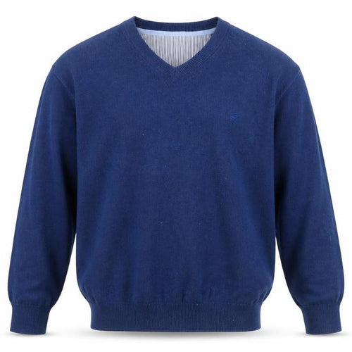Redmond Men's Blue V-Neck Cotton Jumper Size M Casual Knitwear