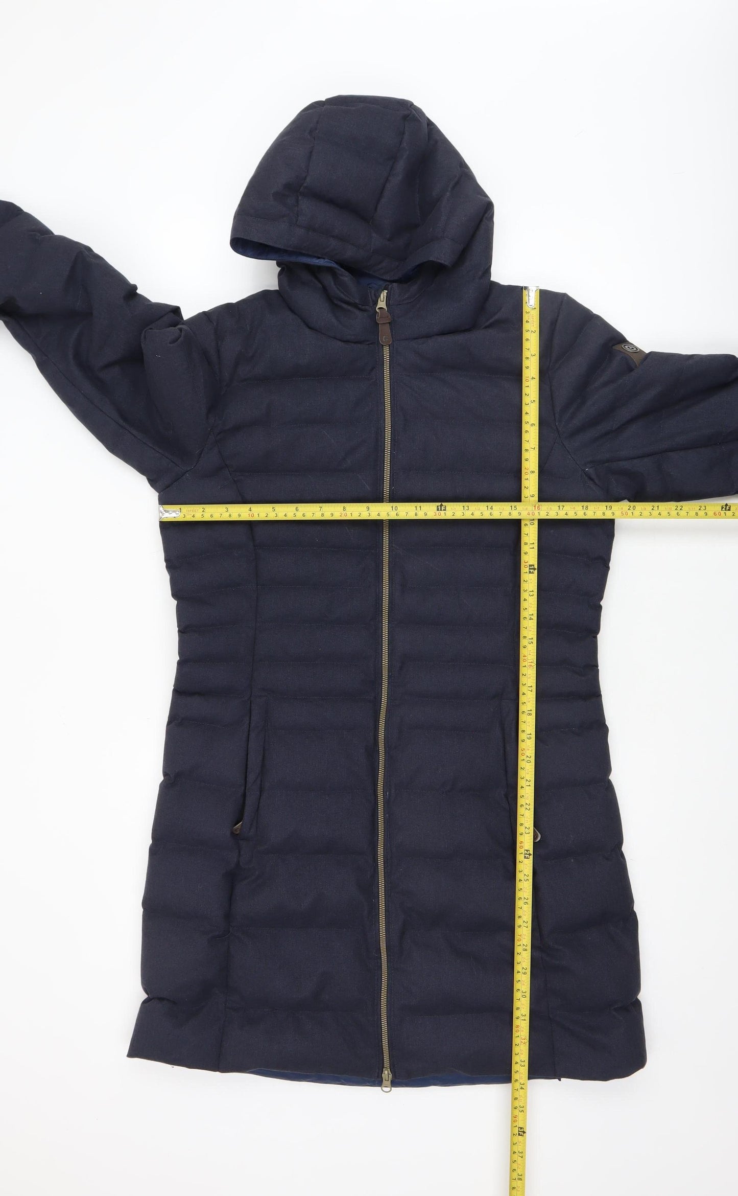 Killtec Women Blue Long Puffer Coat Hooded Size 12 Water Resistant