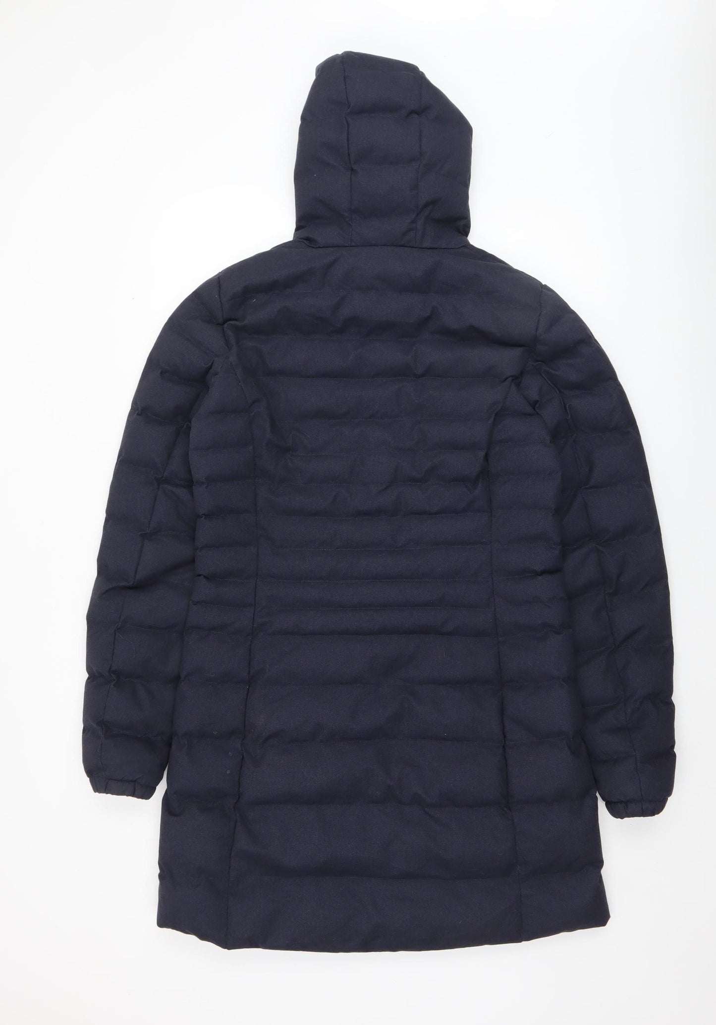Killtec Women Blue Long Puffer Coat Hooded Size 12 Water Resistant