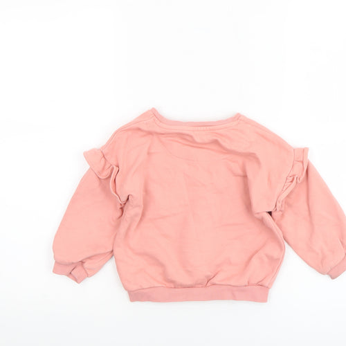 F&F Girls Pink Unicorn Sweatshirt 2-3 Years Long Sleeve Pullover