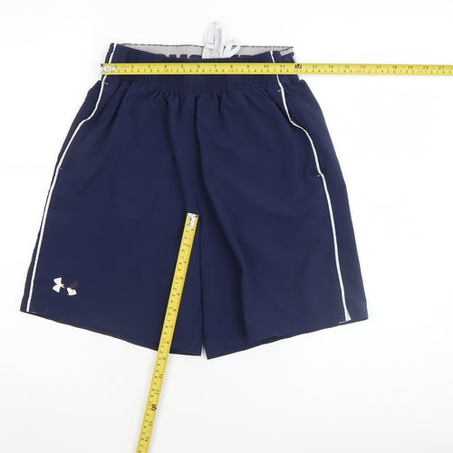 Under Armour Men Blue S Athletic Shorts Quick Dry Pockets Drawstring