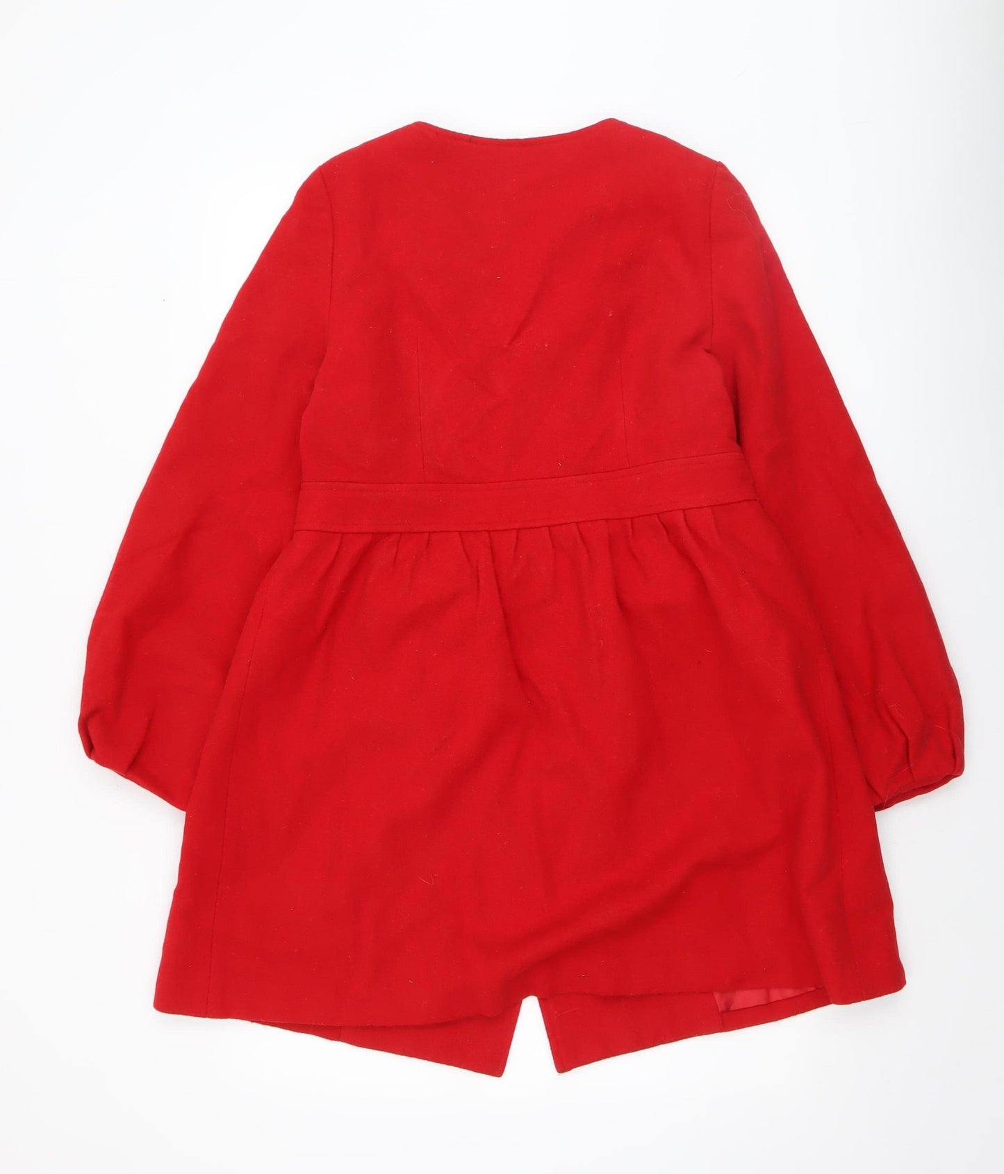 Chloé Women's Red Wool Blend Belted Double-Breasted Coat Size 8