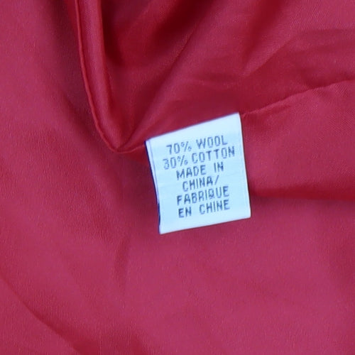 Chloé Women's Red Wool Blend Belted Double-Breasted Coat Size 8