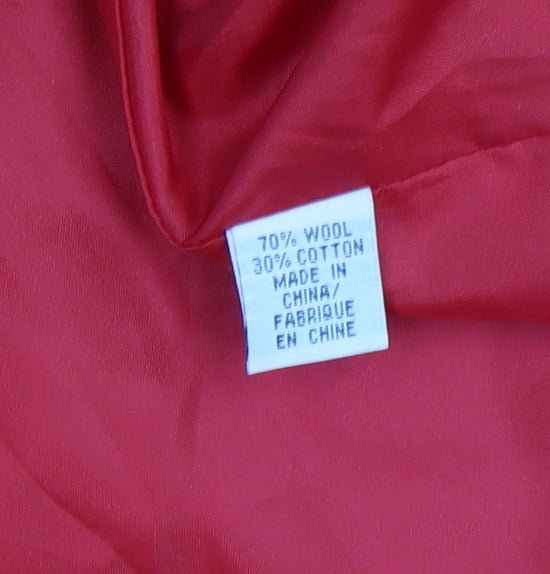 Chloé Women's Red Wool Blend Belted Double-Breasted Coat Size 8