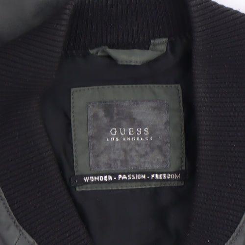 Guess Womens Green Snake Print Bomber Jacket Size 8