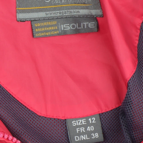 Regatta Womens Pink Waterproof Hooded Rain Jacket Size 12