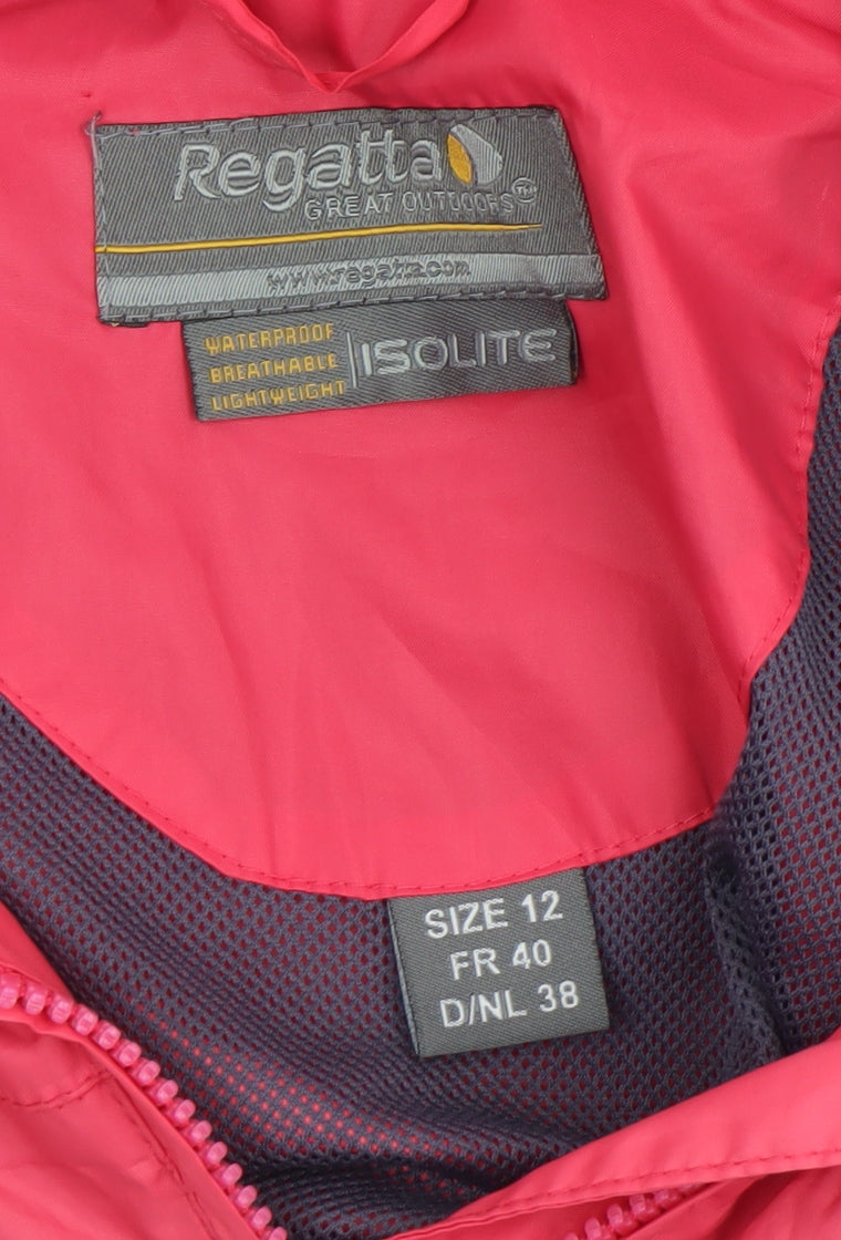 Regatta Womens Pink Waterproof Hooded Rain Jacket Size 12