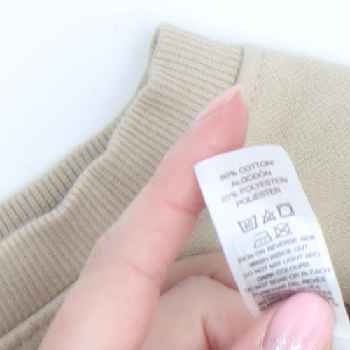 Dunnes Stores Unisex Beige 'Wild At Heart' Long Sleeve Pullover T-Shirt 9-12 Months