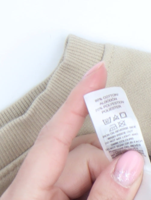 Dunnes Stores Unisex Beige 'Wild At Heart' Long Sleeve Pullover T-Shirt 9-12 Months