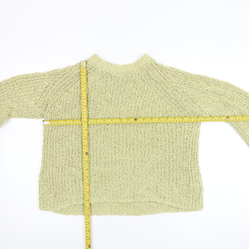 Gallery Womens Green Chunky Knit Cotton Pullover Jumper Size L