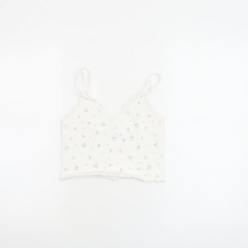 Primark Women White Floral Lace Camisole Tank Top Size S