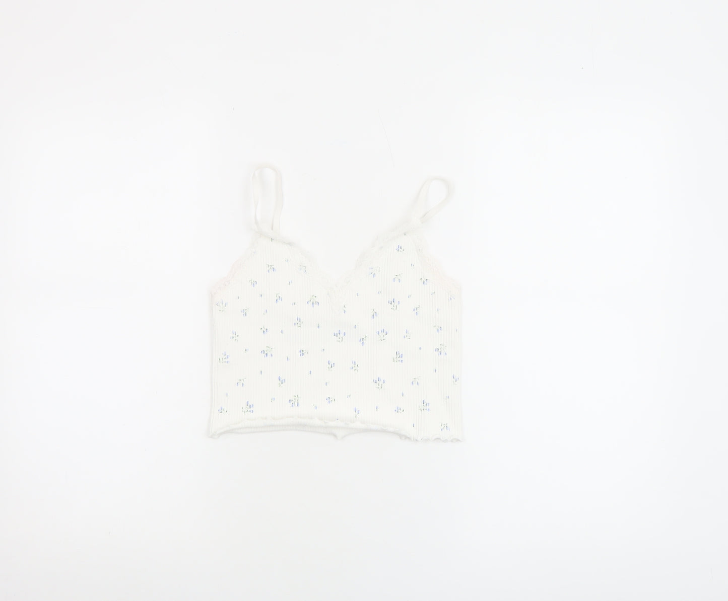 Primark Women White Floral Lace Camisole Tank Top Size S