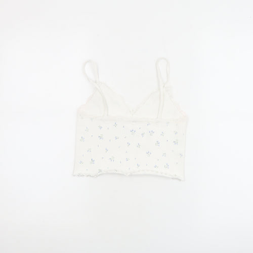 Primark Women White Floral Lace Camisole Tank Top Size S