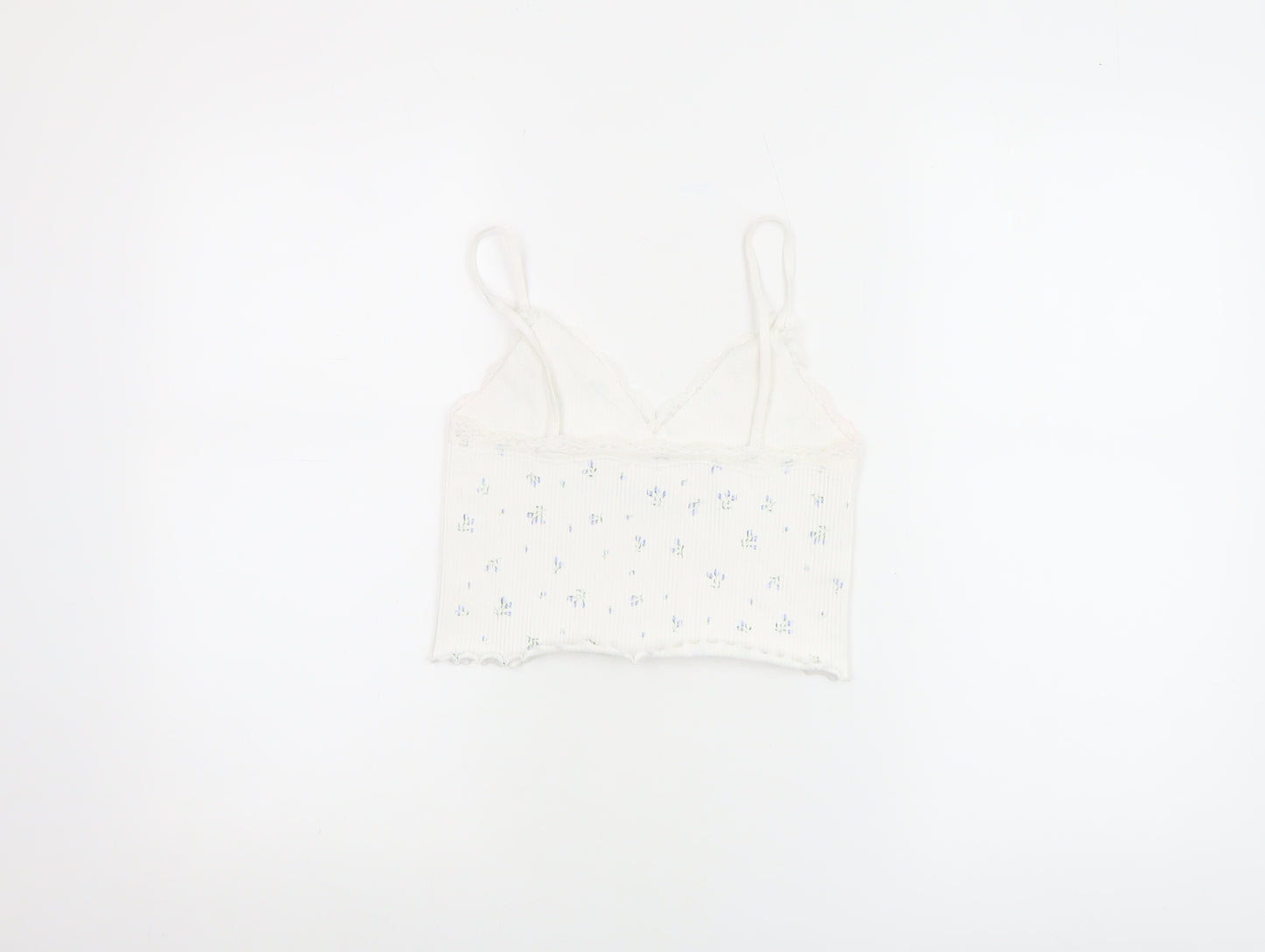 Primark Women White Floral Lace Camisole Tank Top Size S