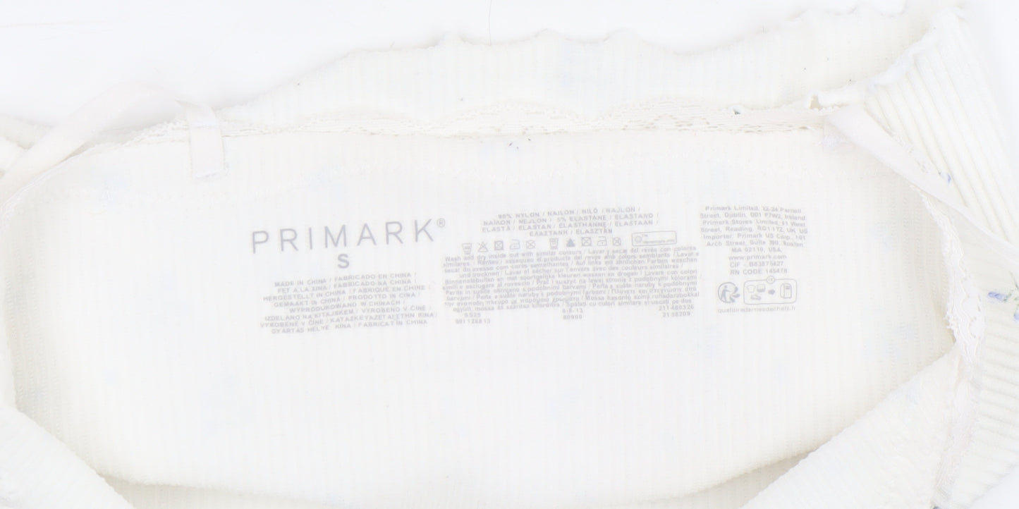 Primark Women White Floral Lace Camisole Tank Top Size S