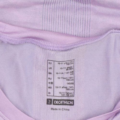Decathlon Girls Purple Short Sleeve Sports T-Shirt 10-11 Years