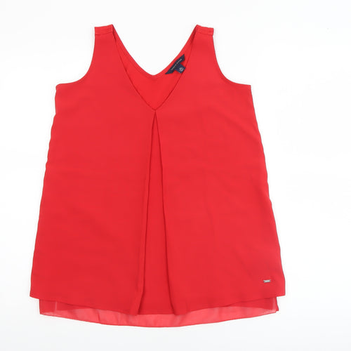 Tommy Hilfiger Women’s Red XS V-Neck Sleeveless Tank Top