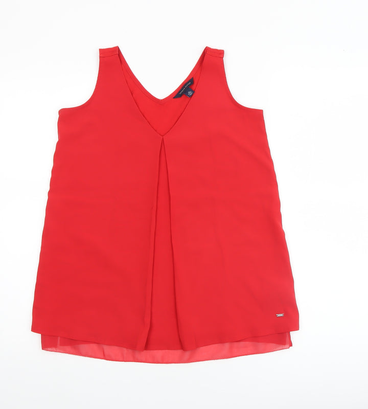 Tommy Hilfiger Women’s Red XS V-Neck Sleeveless Tank Top