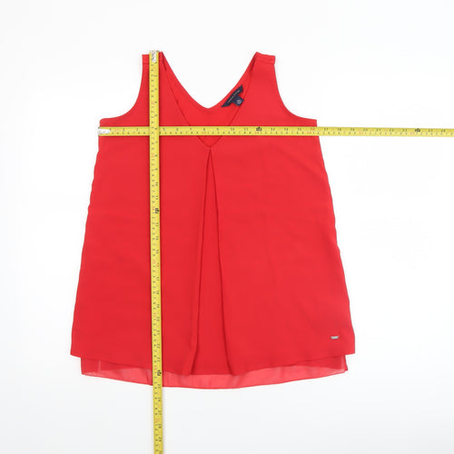 Tommy Hilfiger Women’s Red XS V-Neck Sleeveless Tank Top