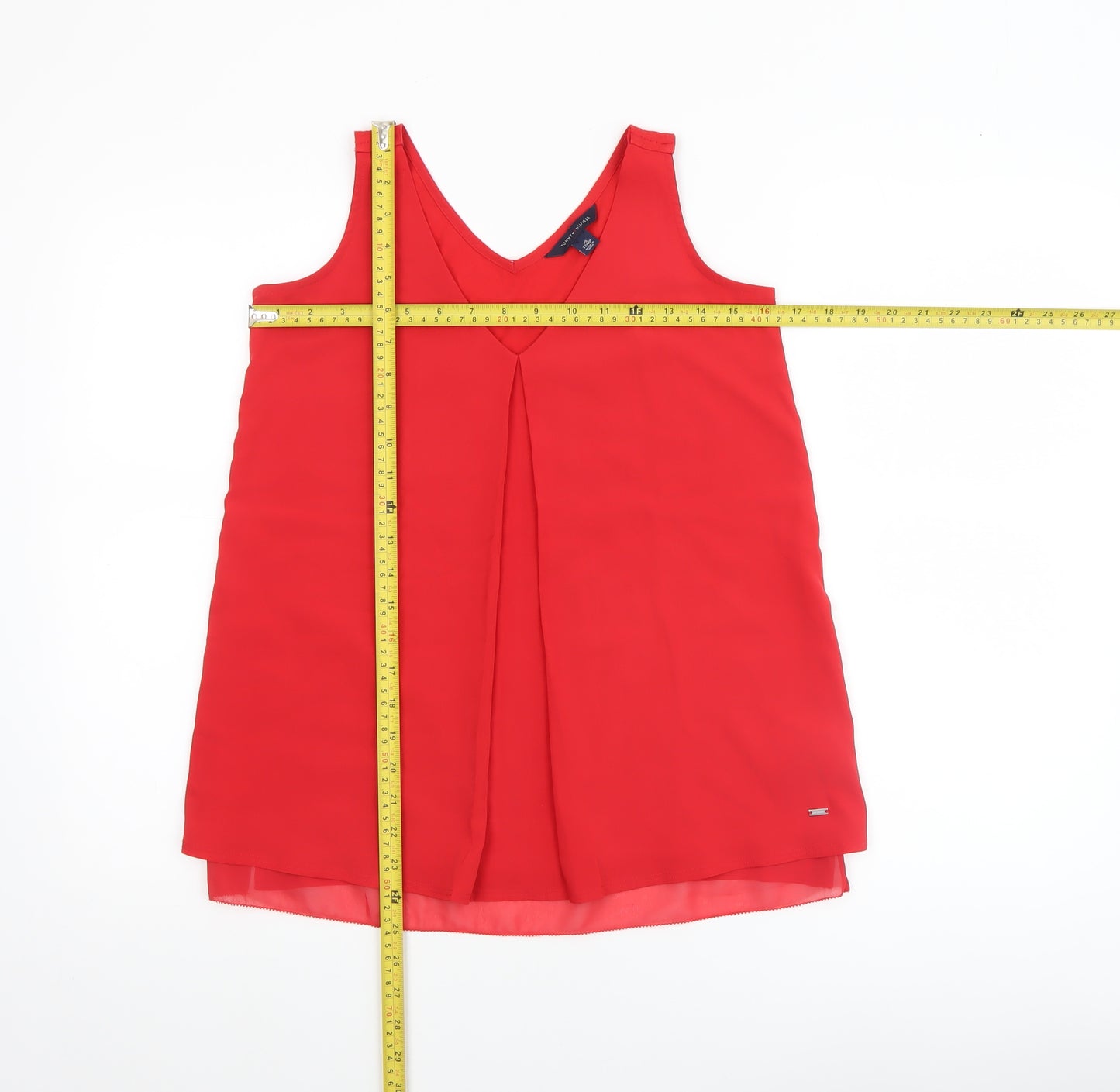 Tommy Hilfiger Women’s Red XS V-Neck Sleeveless Tank Top