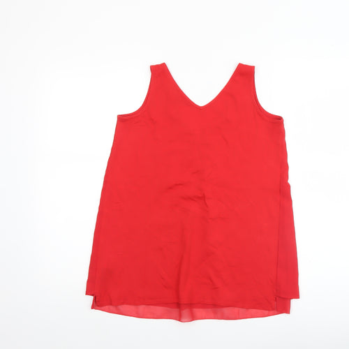 Tommy Hilfiger Women’s Red XS V-Neck Sleeveless Tank Top