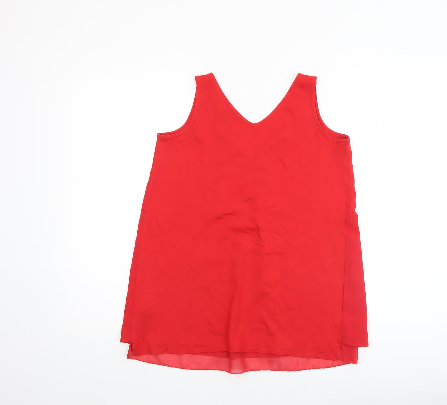 Tommy Hilfiger Women’s Red XS V-Neck Sleeveless Tank Top